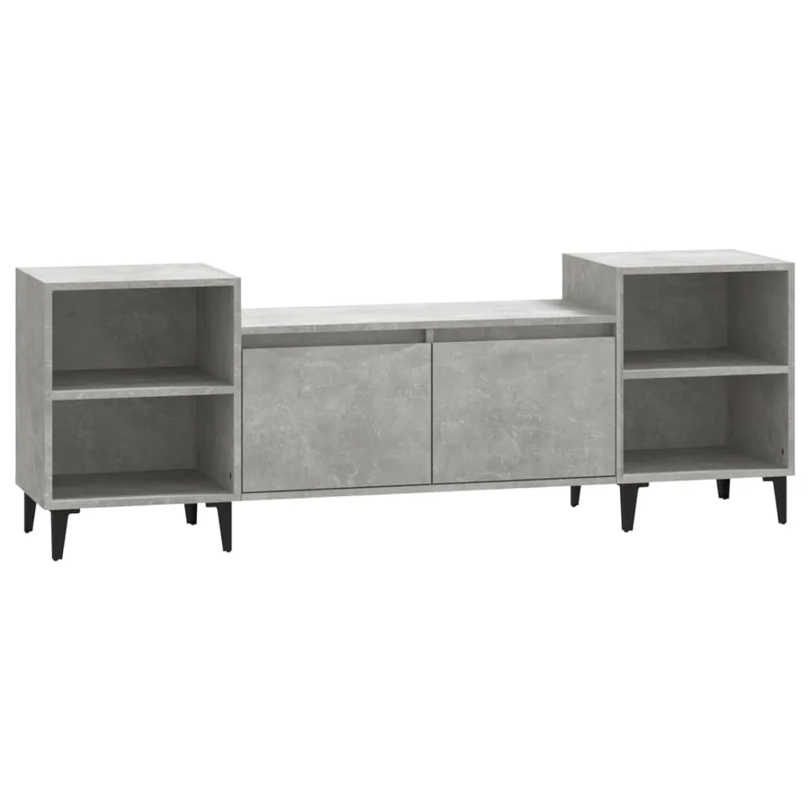 Meuble TV Gris béton 160x35x55 cm Bois d'ingénierie - 2