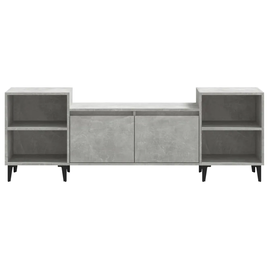 Meuble TV Gris béton 160x35x55 cm Bois d'ingénierie - 5