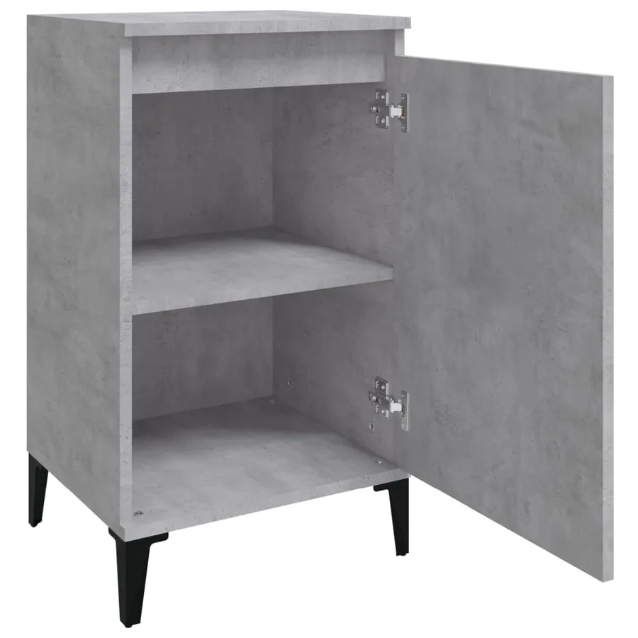 Tables de chevet 2 pcs gris béton 40x35x70 cm bois d'ingénierie - 6