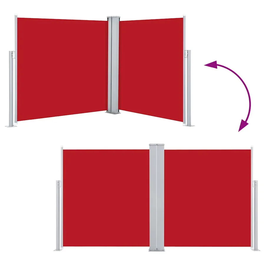 Auvent latéral rétractable Rouge 100 x 600 cm - 5