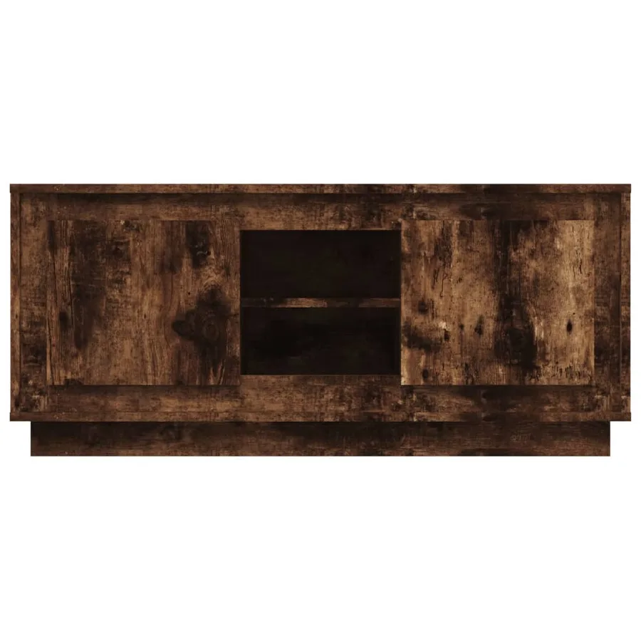 Meuble TV chêne fumé 102x35x45 cm bois d'ingénierie - 6