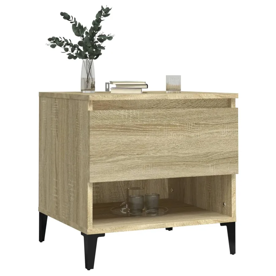 Tables d'appoint 2 pcs Chêne sonoma 50x46x50 cm Bois ingénierie - 4