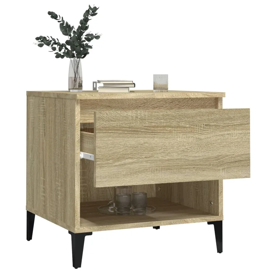 Tables d'appoint 2 pcs Chêne sonoma 50x46x50 cm Bois ingénierie - 5