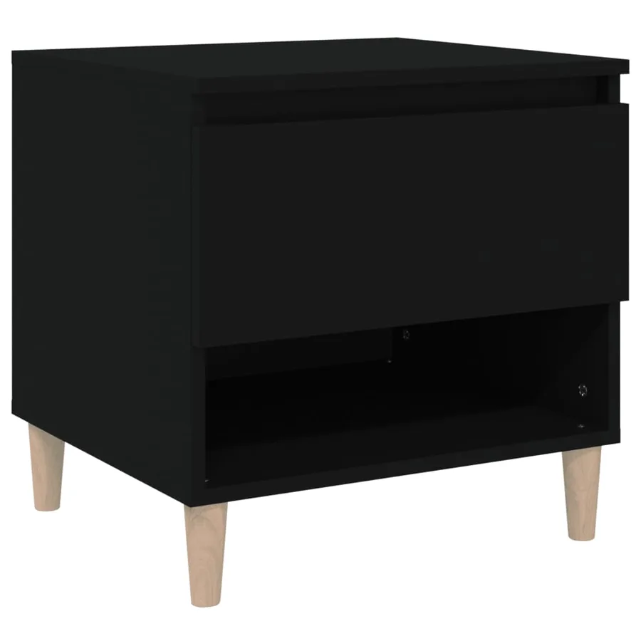 Table de chevet Noir 50x46x50 cm Bois d’ingénierie - 2