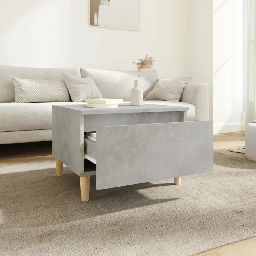 Table d'appoint Gris béton 50x46x35 cm Bois d'ingénierie - 3