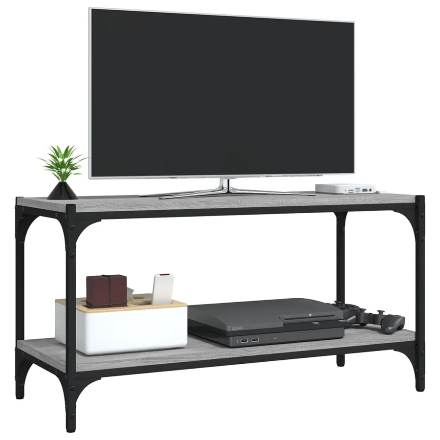 Meuble TV Sonoma gris 80x33x41 cm Bois d'ingénierie et acier - 6