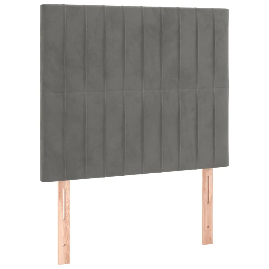 Tête de lit à LED Gris clair 80x5x118/128 cm Velours - 4