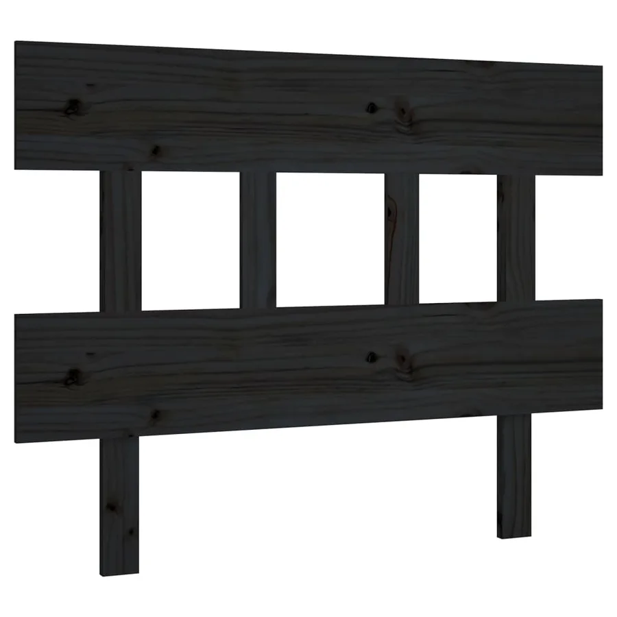 Tête de lit Noir 78,5x3x81 cm Bois massif de pin - 2