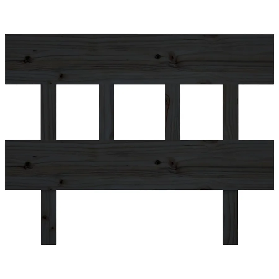 Tête de lit Noir 78,5x3x81 cm Bois massif de pin - 3