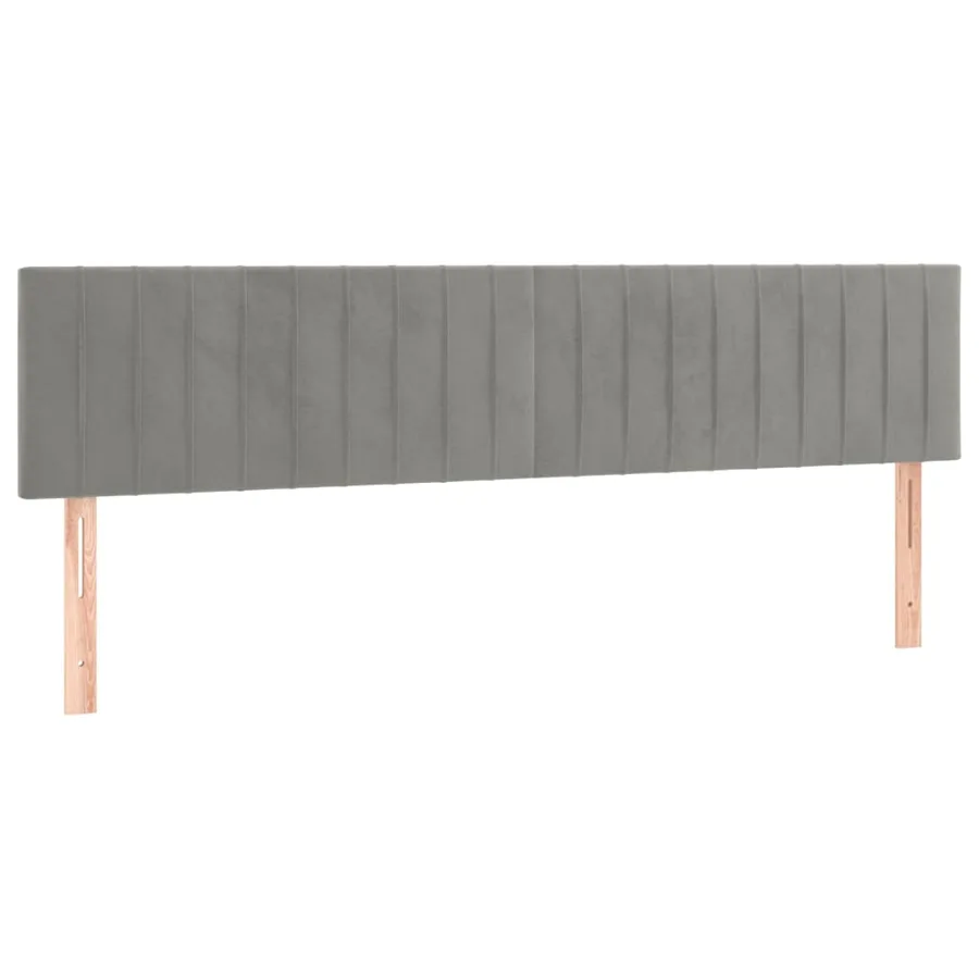 Têtes de lit Gris clair 160x5x78/88 cm Velours - 2