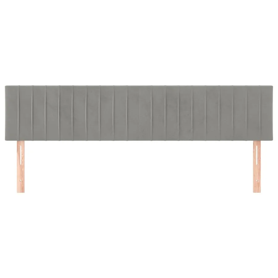 Têtes de lit Gris clair 160x5x78/88 cm Velours - 3