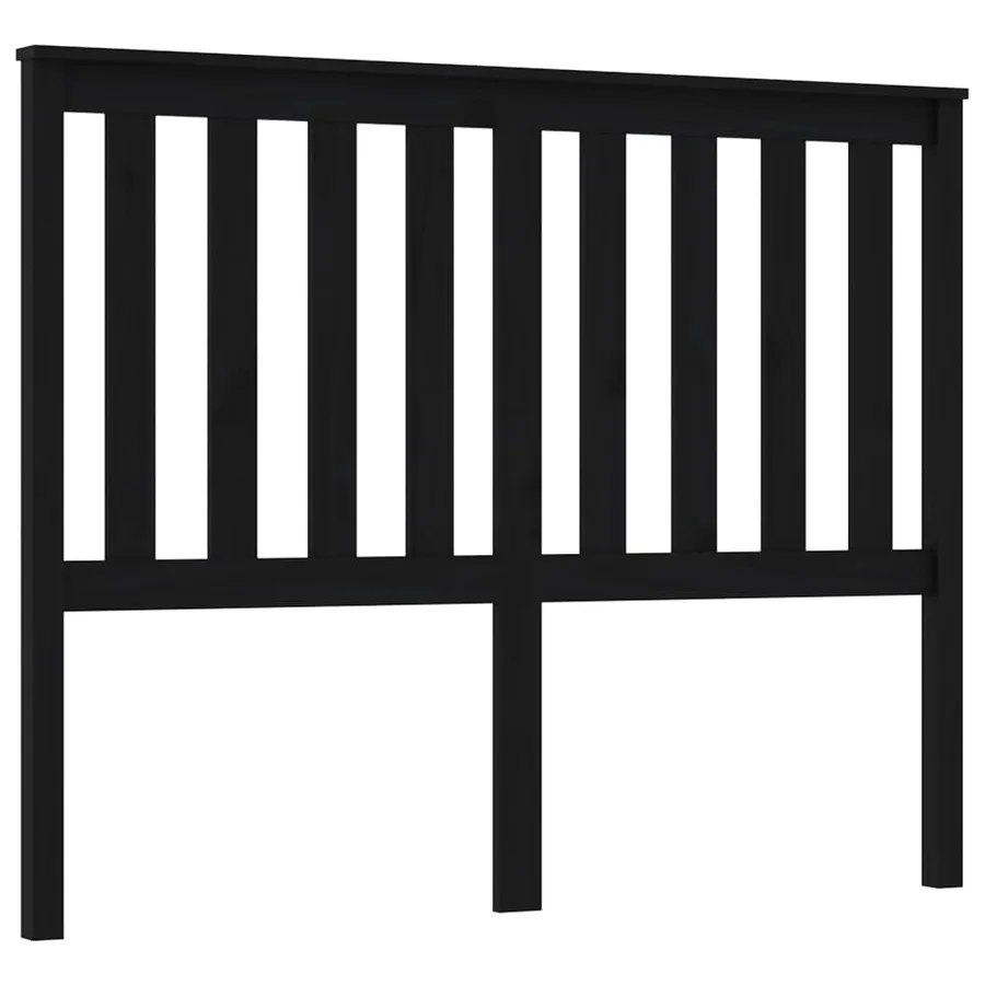 Tête de lit Noir 146x6x101 cm Bois massif de pin - 2