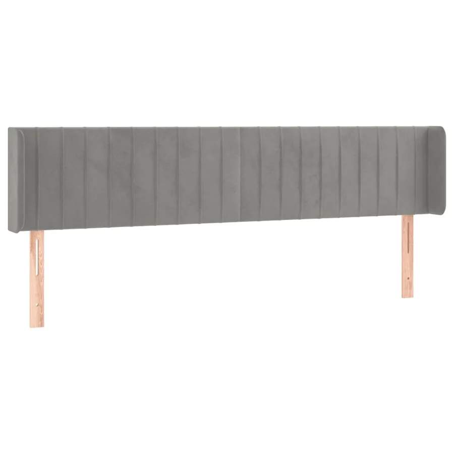 Tête de lit avec oreilles Gris clair 163x16x78/88 cm Velours - 2