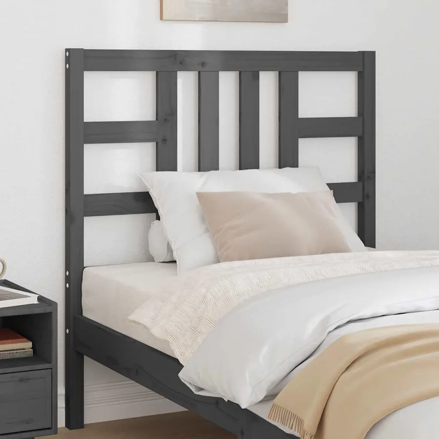 Tête de lit Gris 96x4x100 cm Bois massif de pin