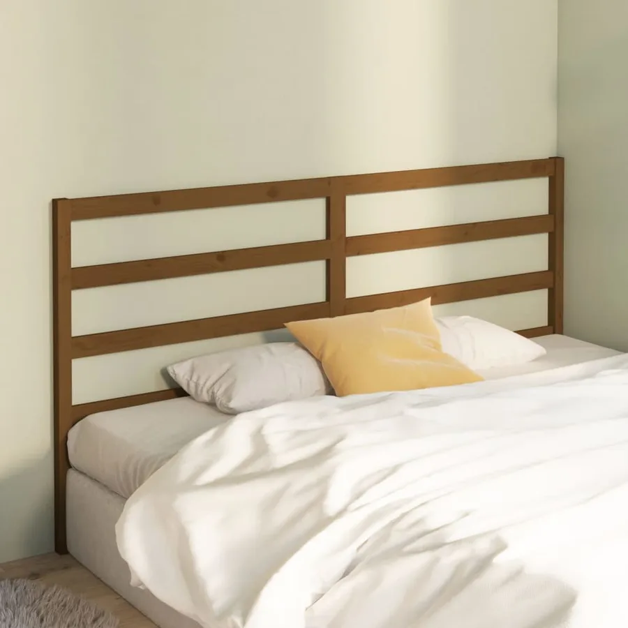 Tête de lit Marron miel 206x4x100 cm Bois massif de pin - 3