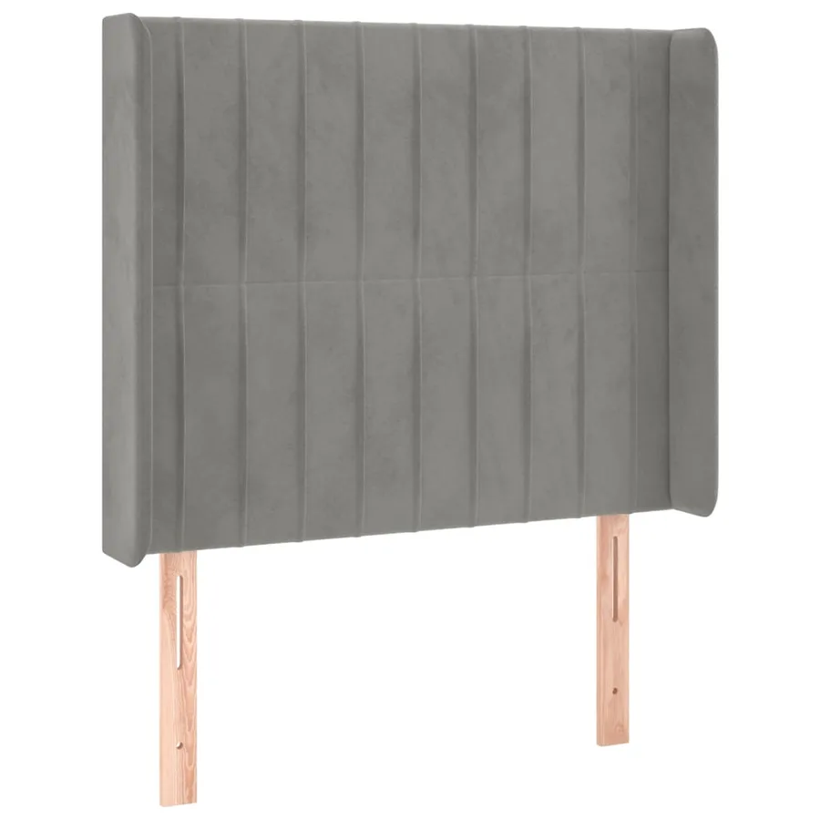 Tête de lit avec oreilles Gris clair 83x16x118/128 cm Velours - 2