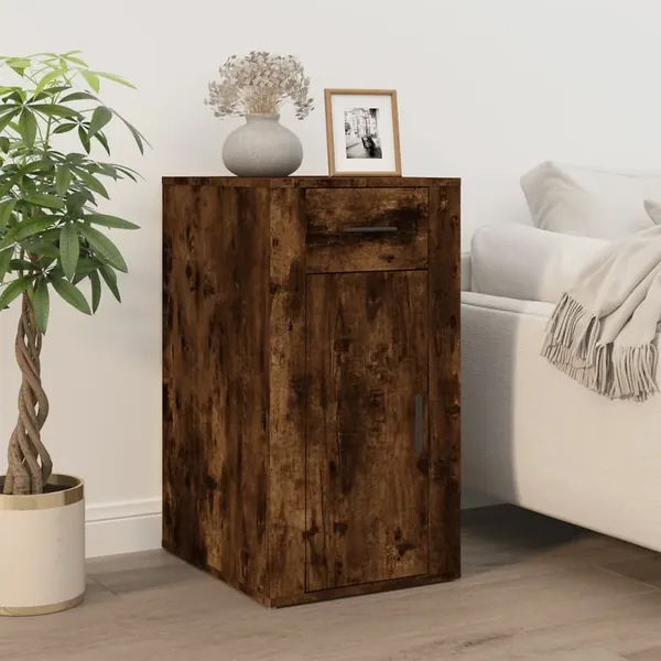 Armoire de bureau Chêne fumé 40x49x75 cm Bois d'ingénierie