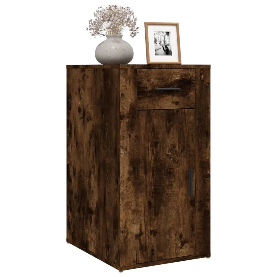 Armoire de bureau Chêne fumé 40x49x75 cm Bois d'ingénierie - 4