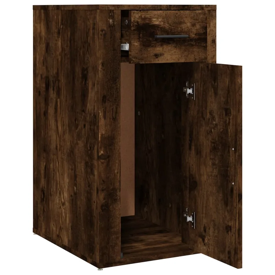 Armoire de bureau Chêne fumé 40x49x75 cm Bois d'ingénierie - 7