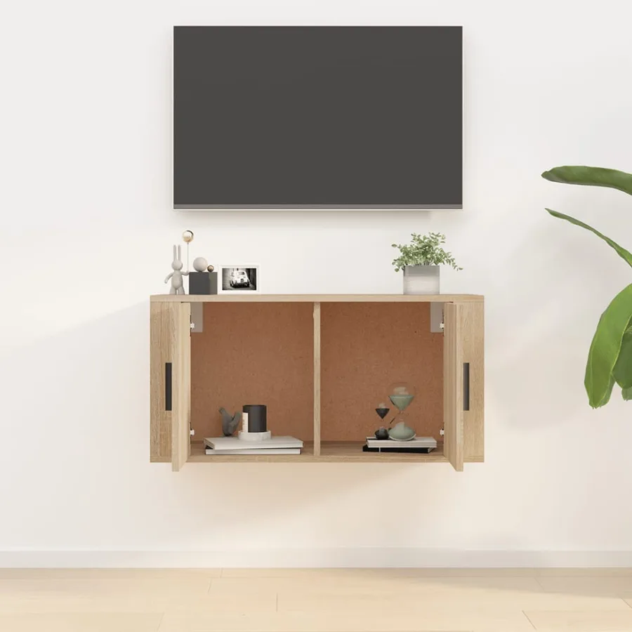 Meuble TV mural Chêne Sonoma 80x34,5x40 cm - 3