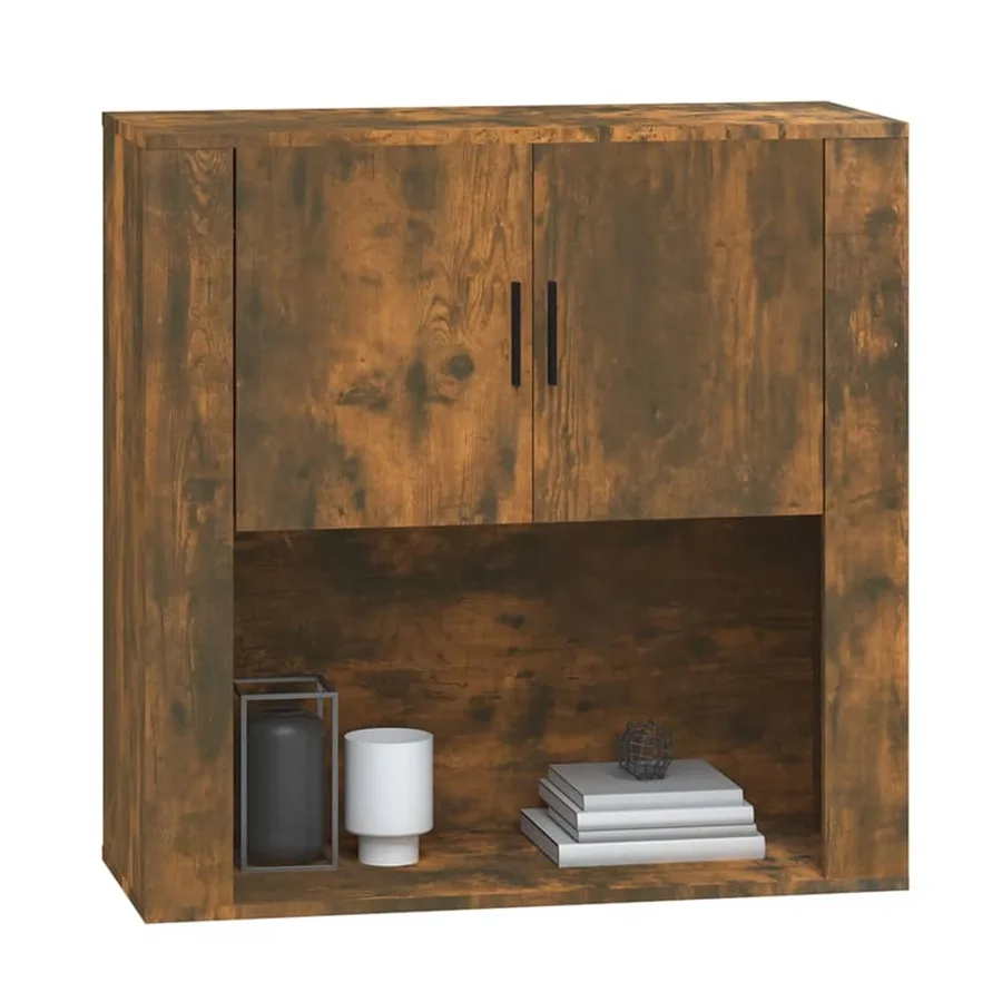 Armoire murale Chêne fumé 80x33x80 cm Bois d'ingénierie - 11
