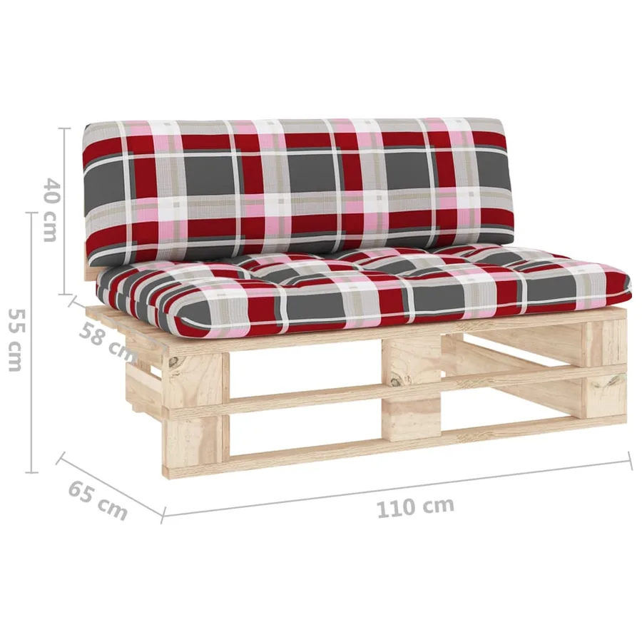 Canapé central palette de jardin bois de pin imprégné - 6