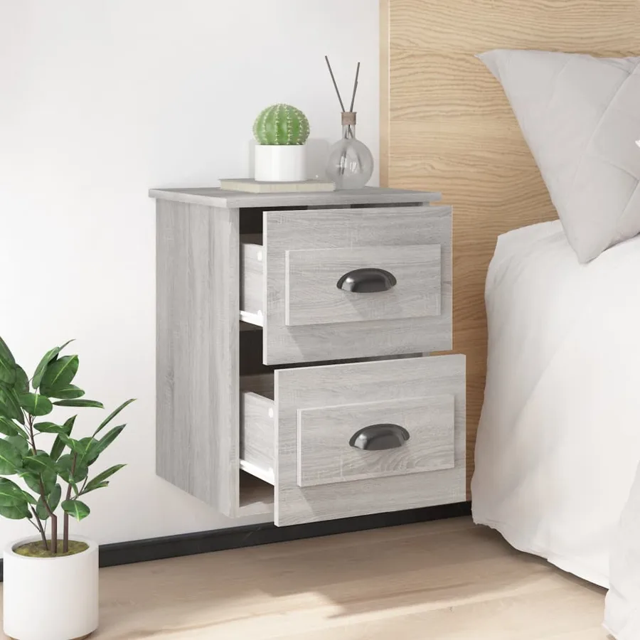 Tables de chevet murales 2 pcs sonoma gris 41,5x36x53 cm - 4