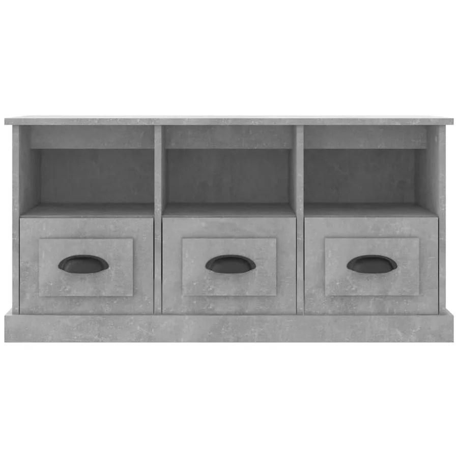 Meuble TV gris béton 100x35x50 cm bois d'ingénierie - 6