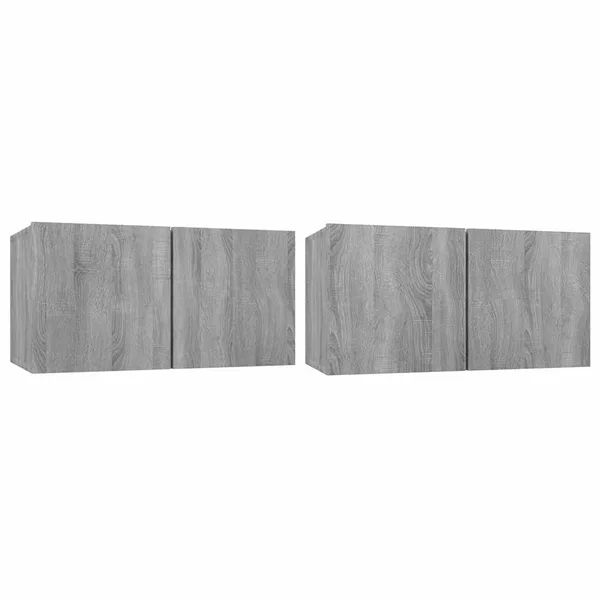 Armoires TV suspendues Sonoma gris 2 pcs 60x30x30 cm Bois