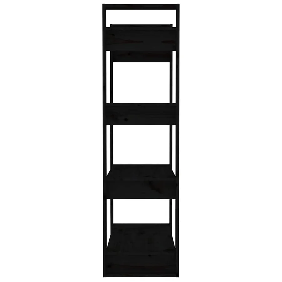 Bibliothèque/Séparateur de pièce Noir 80x35x125 cm Pin massif - 6