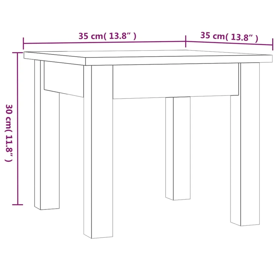 Table basse Marron miel 35x35x30 cm Bois massif de pin - 7