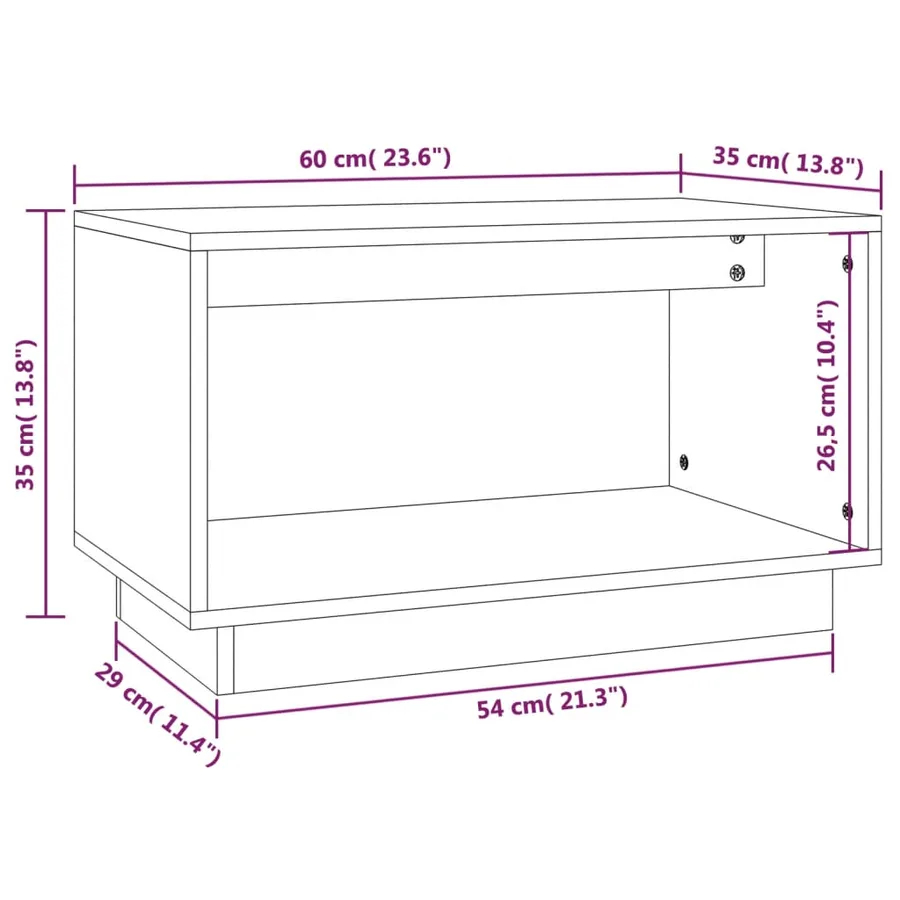 Meuble TV Marron miel 60x35x35 cm Bois de pin massif - 8