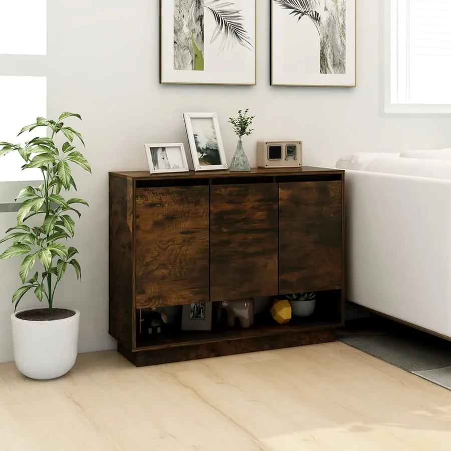 Buffet Chêne fumé 97x31x75 cm Bois d'ingénierie - 3
