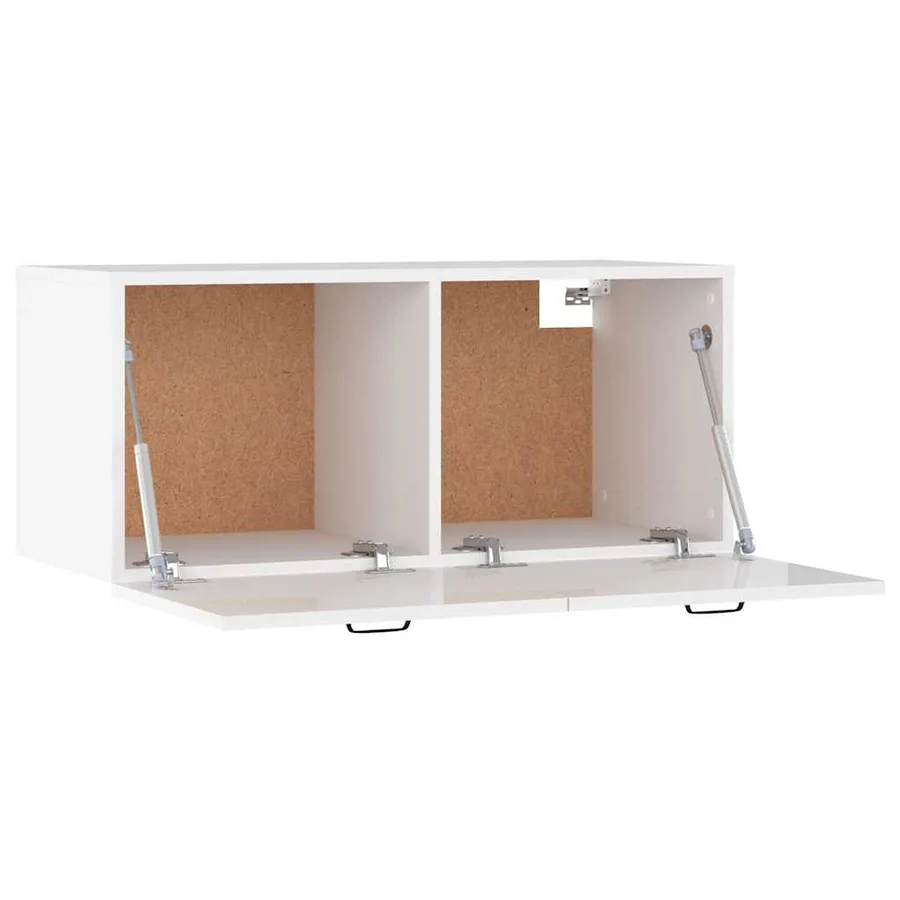 Armoire murale blanc brillant 80x36,5x35 cm bois d'ingénierie - 5