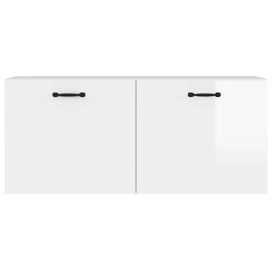 Armoire murale blanc brillant 80x36,5x35 cm bois d'ingénierie - 6
