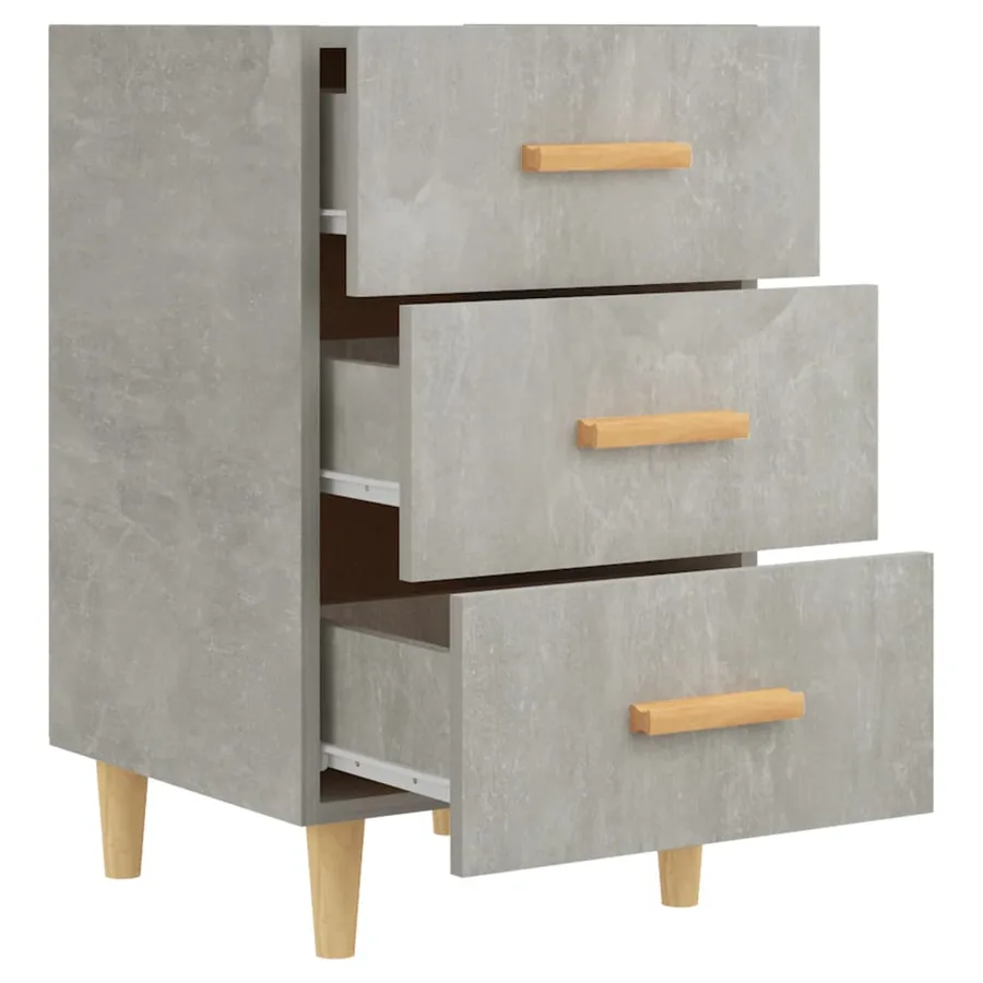 Table de chevet gris béton 40x40x66 cm bois d'ingénierie - 6