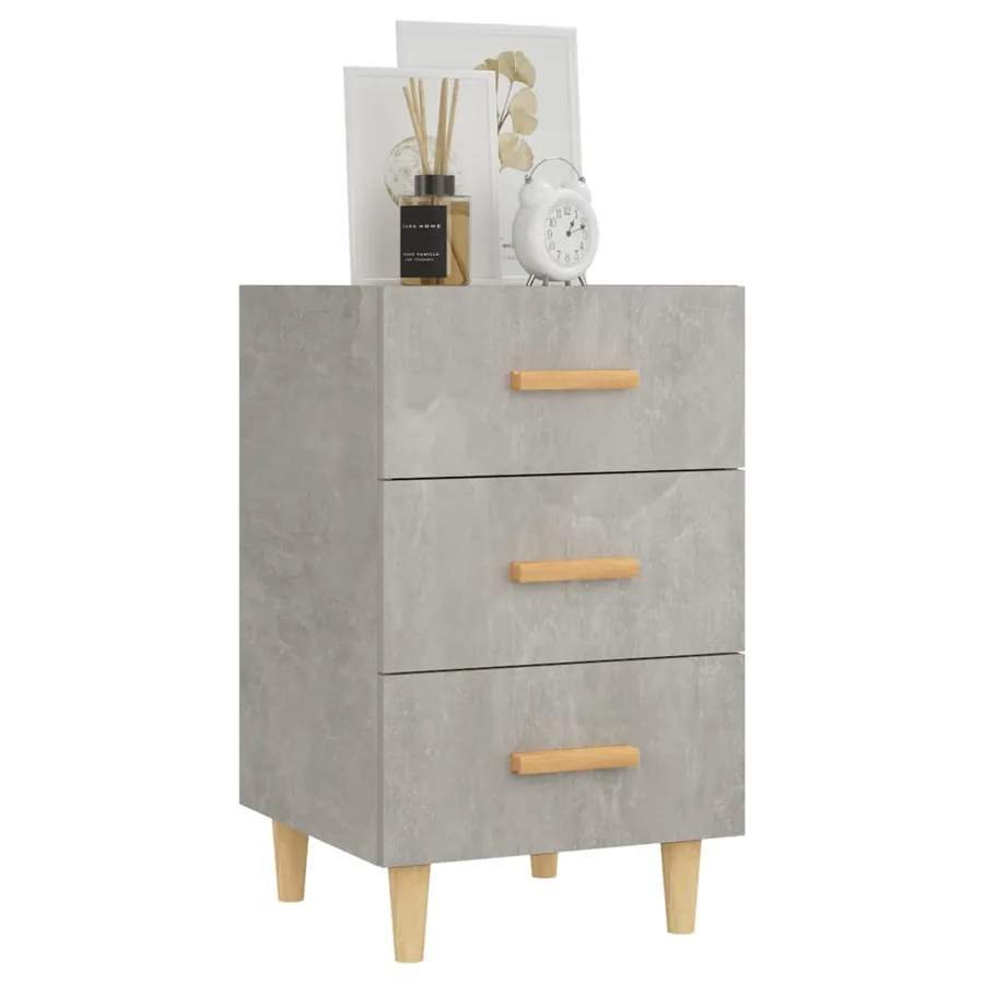 Table de chevet gris béton 40x40x66 cm bois d'ingénierie - 7