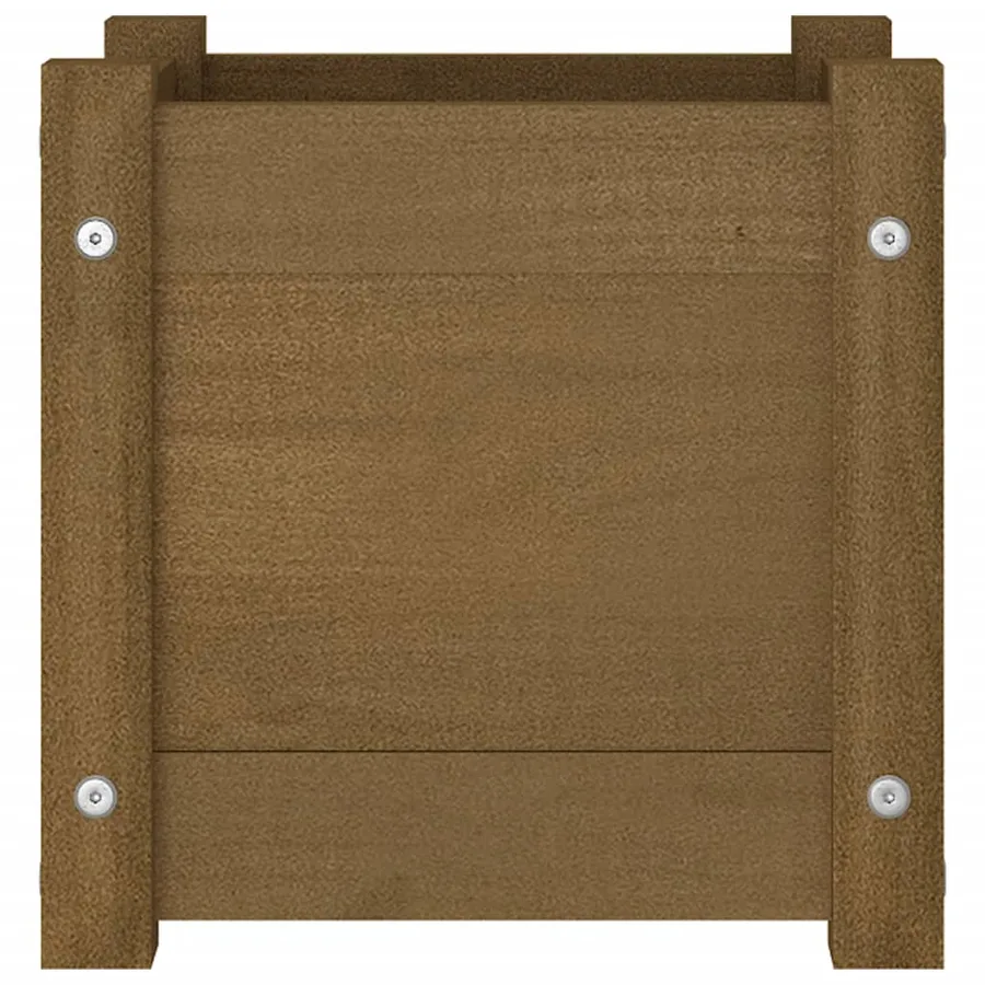 Jardinière extérieur Marron miel 31x31x31 cm Bois de pin massif - 4