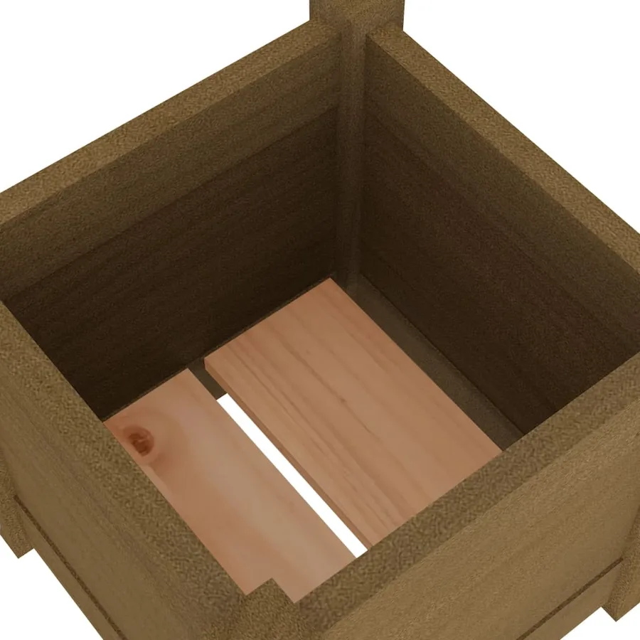 Jardinière extérieur Marron miel 31x31x31 cm Bois de pin massif - 6