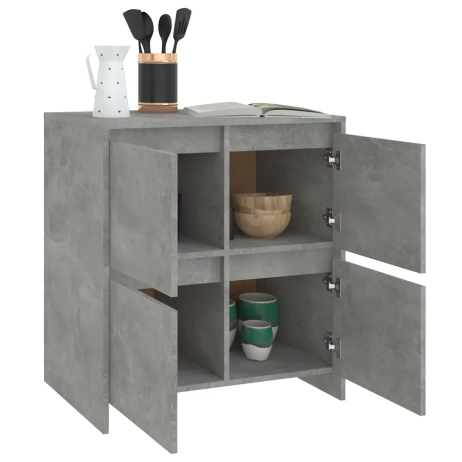 Buffet Gris béton 70x41x75 cm Bois d'ingénierie - 6