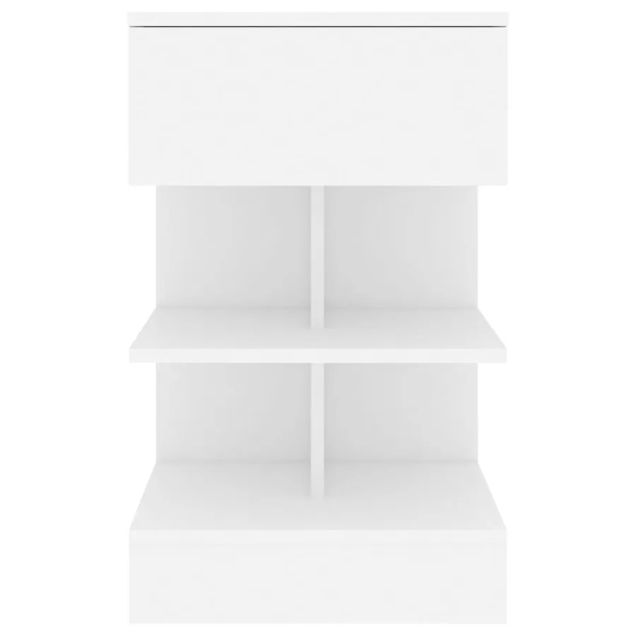 Table de chevet Blanc 40x35x65 cm Bois d’ingénierie - 4