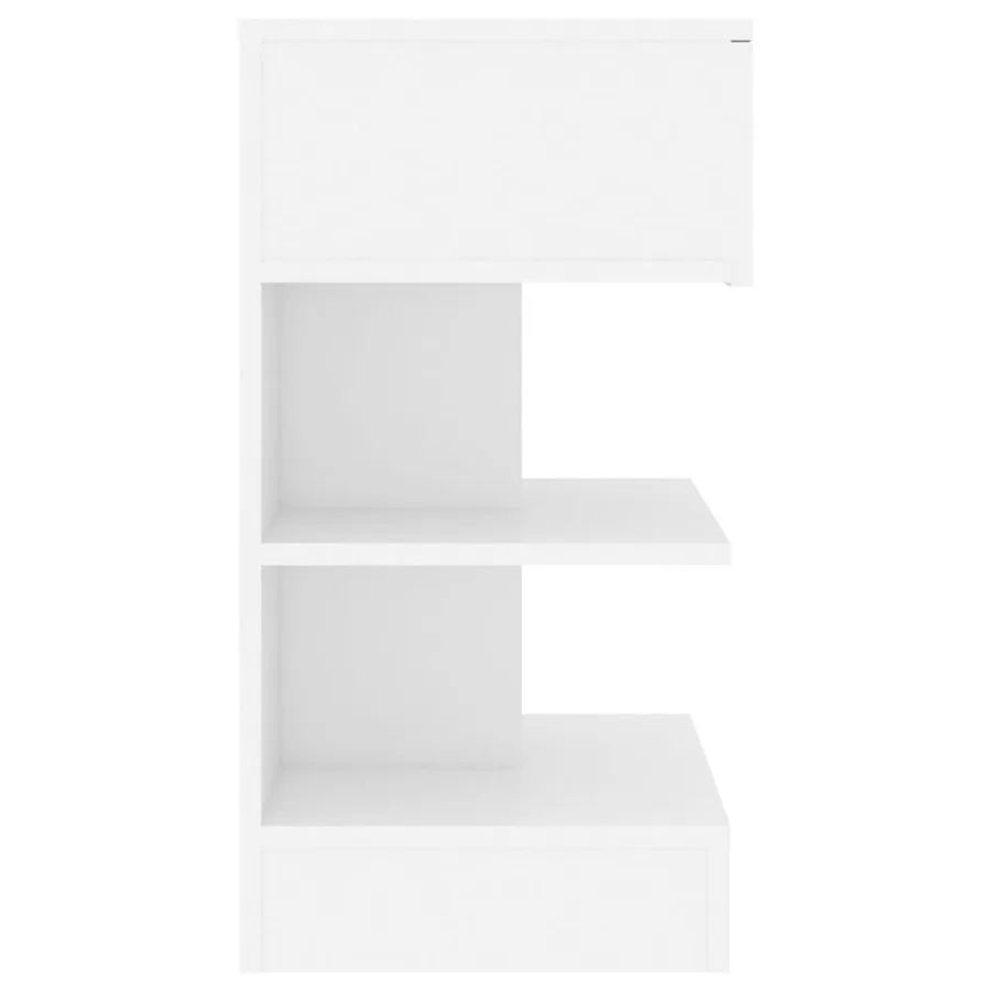 Table de chevet Blanc 40x35x65 cm Bois d’ingénierie - 5