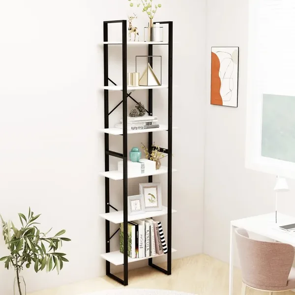 Étagère de rangement Blanc 60x30x210 cm Bois de pin massif