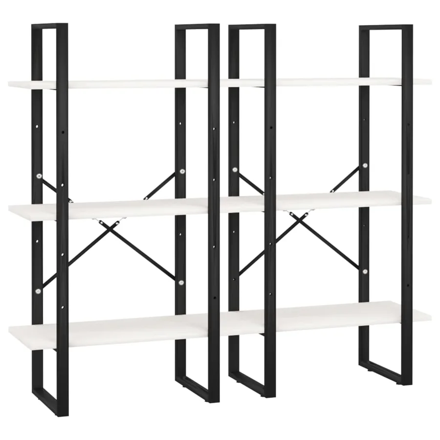 Étagère de rangement Blanc 60x30x210 cm Bois de pin massif - 3