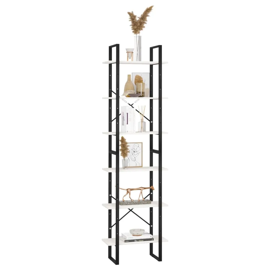 Étagère de rangement Blanc 60x30x210 cm Bois de pin massif - 5