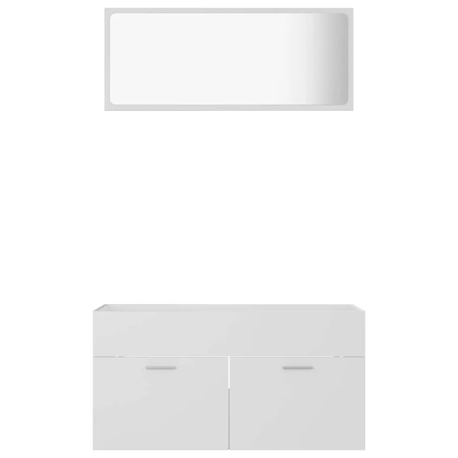 Ensemble de meubles de salle de bain 2pcs blanc bois ingénierie - 5