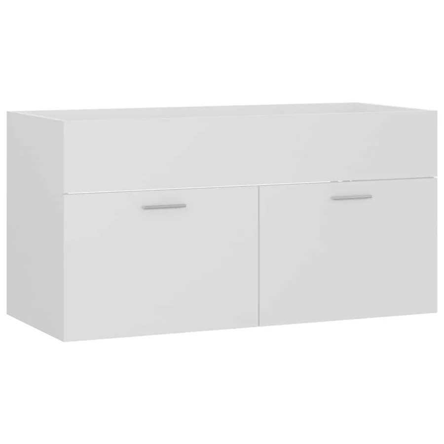 Ensemble de meubles de salle de bain 2pcs blanc bois ingénierie - 8