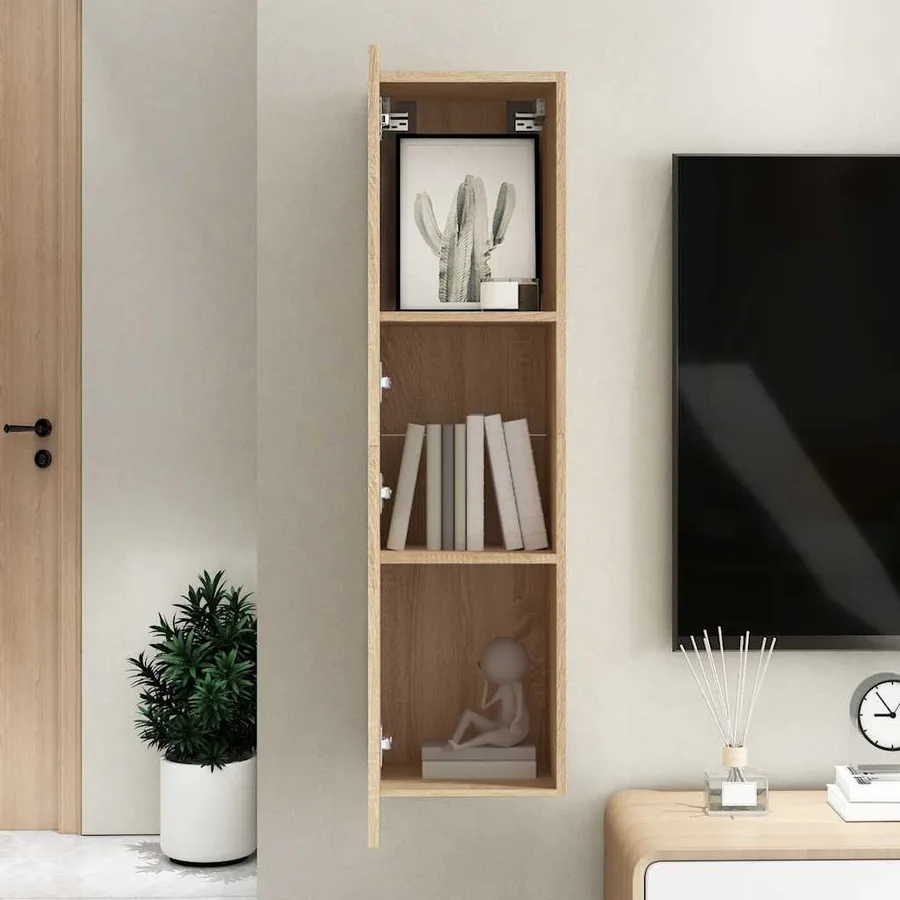Meuble TV Chêne sonoma 30,5x30x110 cm Bois d’ingénierie - 9