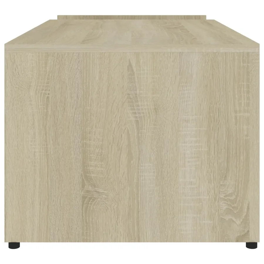Table basse Blanc et chêne sonoma 90x45x35 cm Bois d’ingénierie - 5