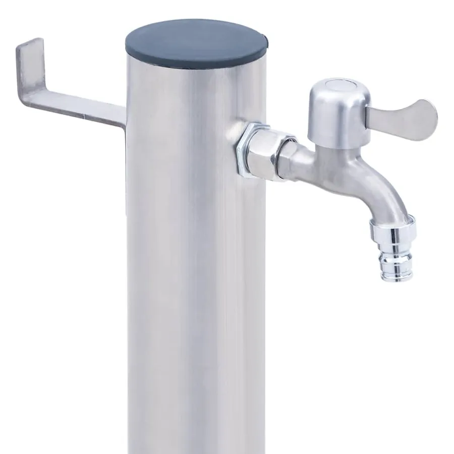 Colonne à eau de jardin 40 cm acier inoxydable rond - 5